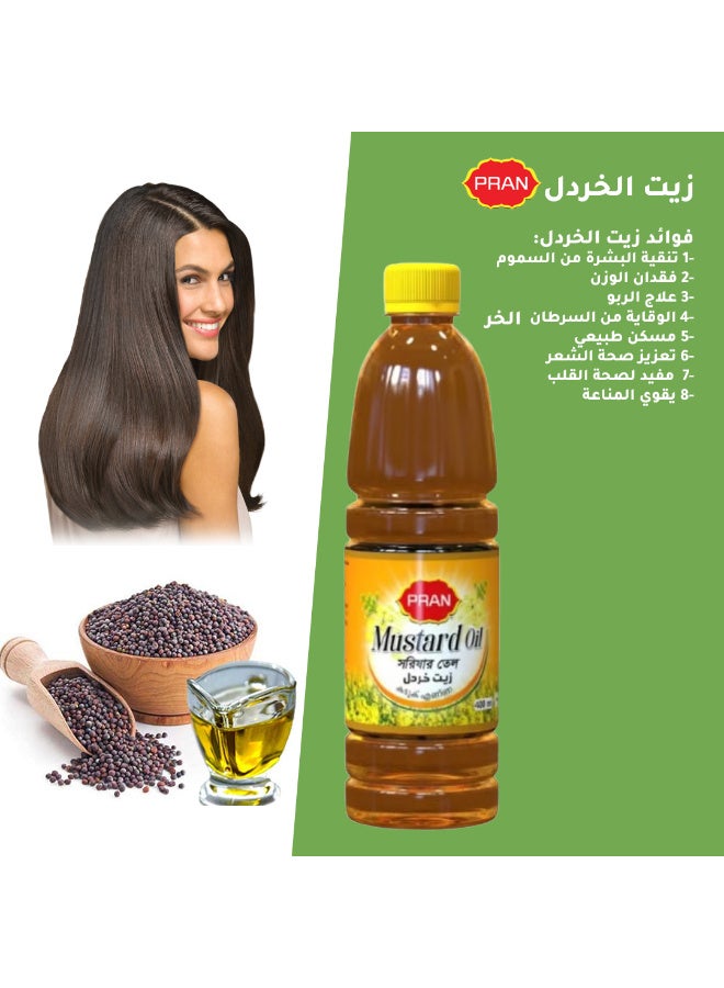 بران زيت الخردل الطبيعي للشعر 400 مل مع زجاجة مشط التزييت - Image 2